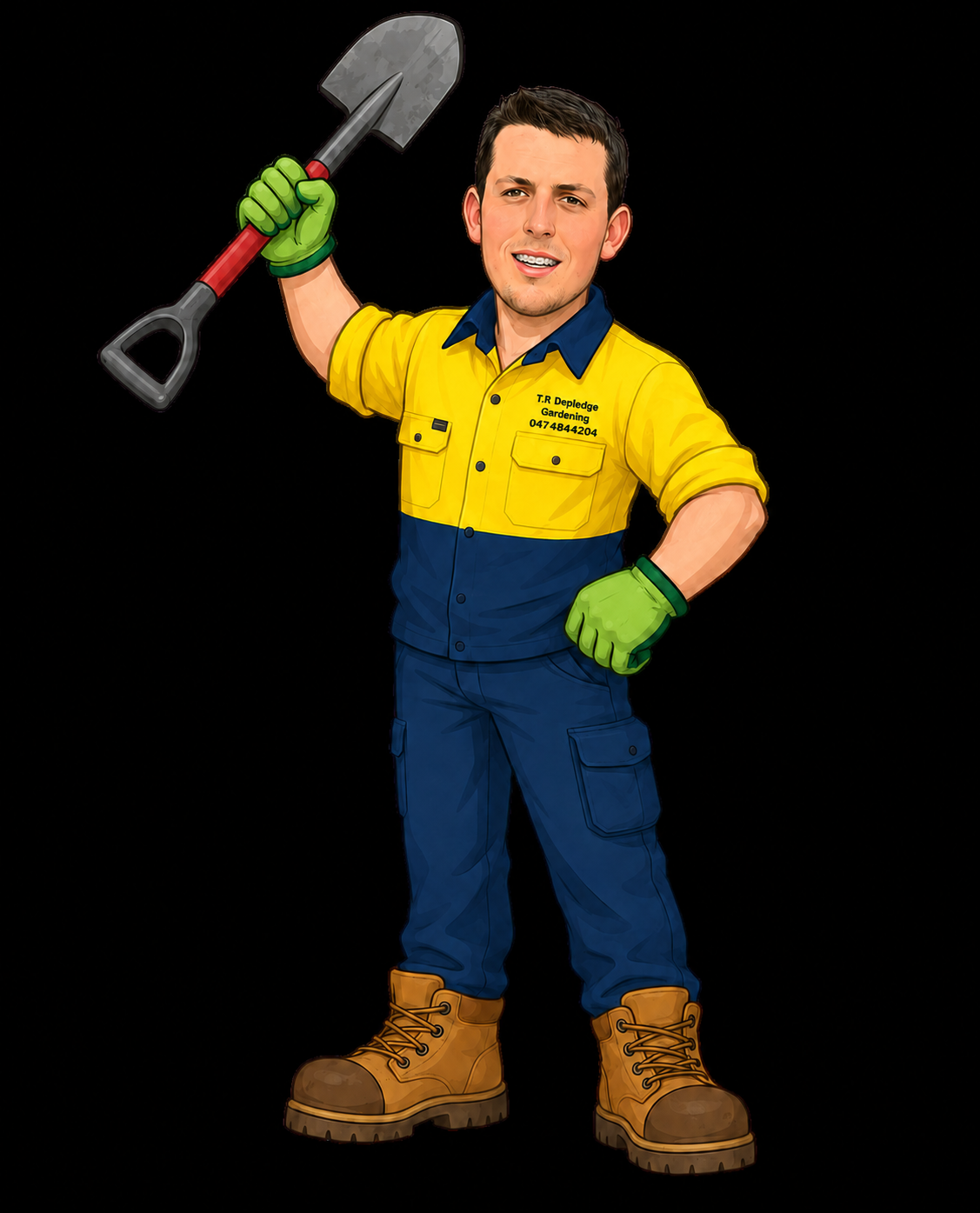 Thomas with a shovel